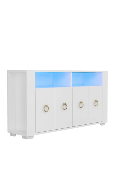 DEMONTE DECOR Klein Led Aydınlatmalı Konsol Beyaz - 6