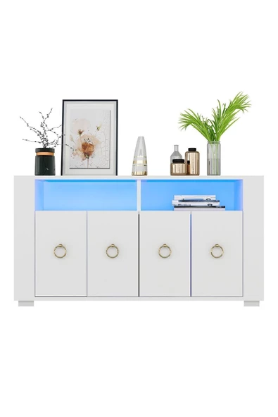 DEMONTE DECOR Klein Led Aydınlatmalı Konsol Beyaz - 4