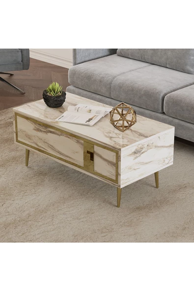 DEMONTE DECOR BRİCEE ORTA SEHPA EFESMERMER - ALTIN