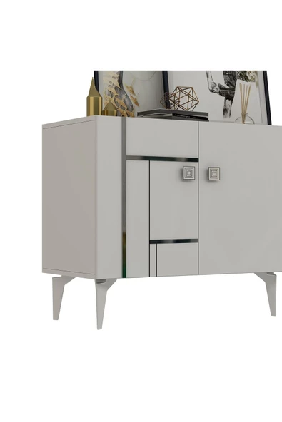 DEMONTE DECOR MADERA KONSOL BEYAZ-GÜMÜŞ - 6