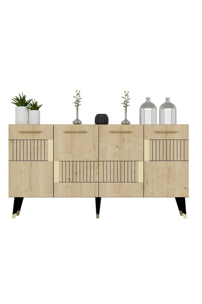 DEMONTE DECOR 4 Kapaklı Moda Konsol Safirmeşe-altın - 5