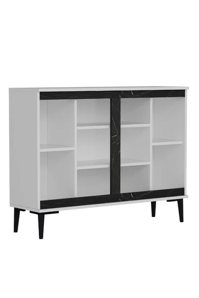 DEMONTE DECOR NİTTRA KONSOL 4 KAPAKLI , 10 RAFLI BEYAZ-ROYALMERMER - 6