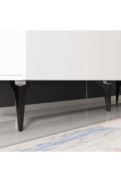 DEMONTE DECOR Asimodh 4 Kapaklı Konsol Safirmeşe Beyaz - 4