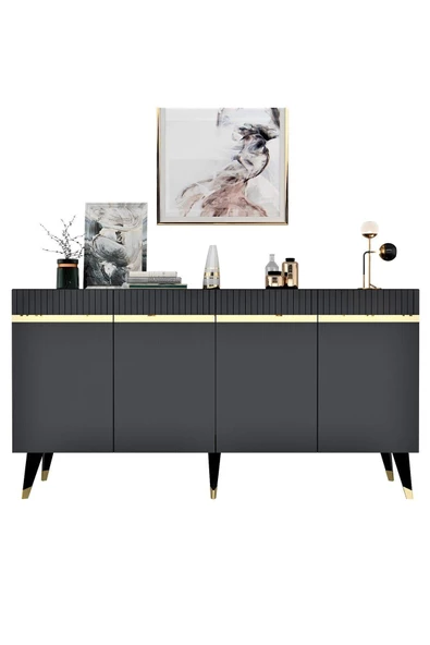DEMONTE DECOR DEFFNE KONSOL ANTRASİT-ALTIN - 4