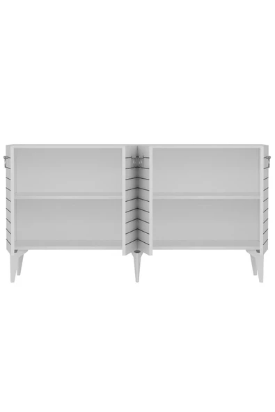 DEMONTE DECOR ARONA KONSOL 4 KAPAKLI RAFLI BEYAZ - 5