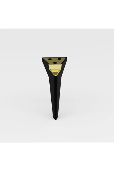 DEMONTE DECOR Elegancee 19 Cm Sehpa,tv Ünitesi Mobilya Ayağı ( 5 Adet) Siyah-Altın - 2