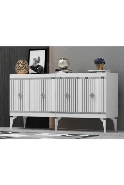 DEMONTE DECOR LENORRA KONSOL BEYAZ-GÜMÜŞ - 2