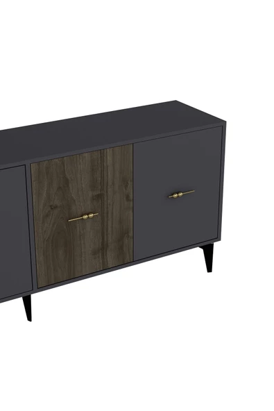 DEMONTE DECOR VERY 180 CM KONSOL (KX180) ANTRASİT-CEVİZ - 5