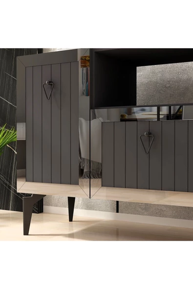 DEMONTE DECOR LİNDA KONSOL ANTRASİT-GÜMÜŞ - 5