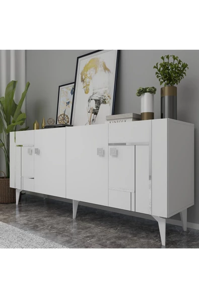 DEMONTE DECOR MADERA KONSOL BEYAZ-GÜMÜŞ - 2