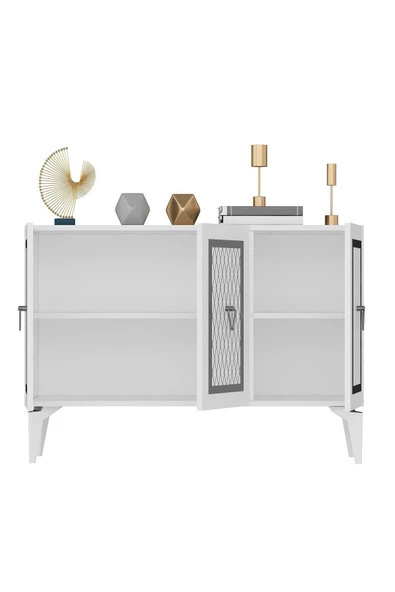 DEMONTE DECOR 3 Kapaklı Katya Konsol Beyaz-gümüş - 6