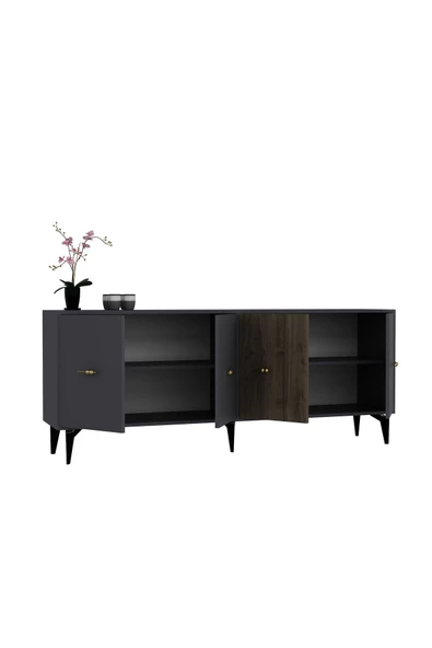 DEMONTE DECOR VERY 180 CM KONSOL (KX180) ANTRASİT-CEVİZ - 6
