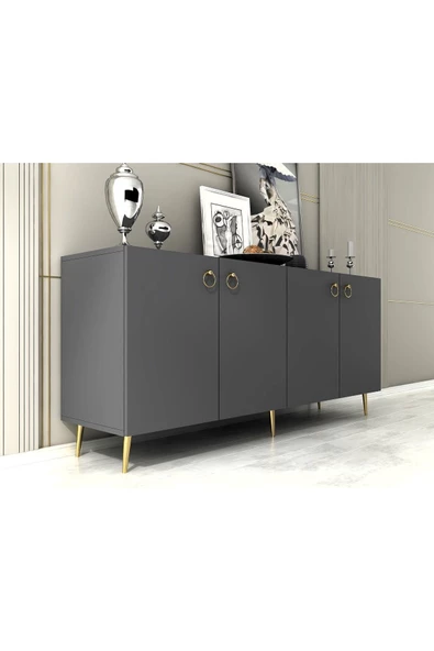 DEMONTE DECOR DROP KONSOL ANTRASİT-ALTIN - 5