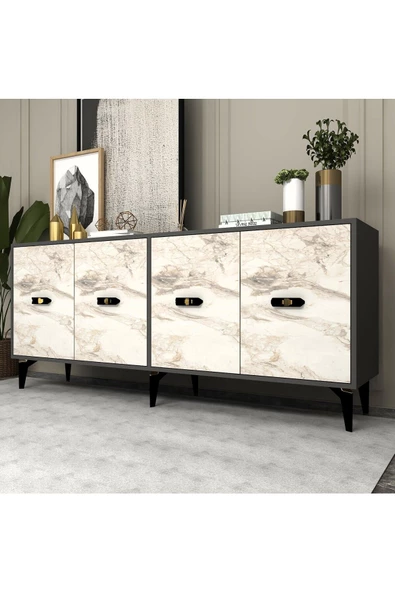 DEMONTE DECOR Fly 180 Cm Konsol (KX180) Antrasit-efesmermer - 2