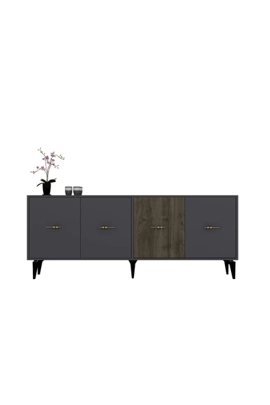 DEMONTE DECOR VERY 180 CM KONSOL (KX180) ANTRASİT-CEVİZ - 3