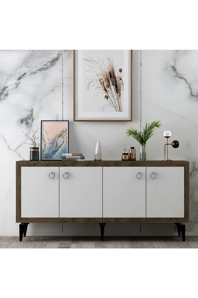 DEMONTE DECOR SELLEN KONSOL CEVİZ-BEYAZ