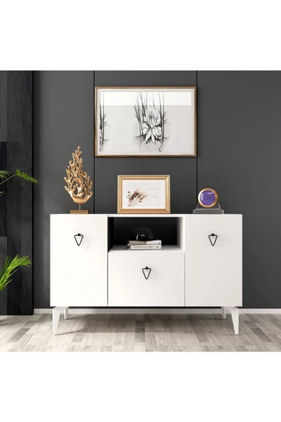 DEMONTE DECOR SİENNA 3 KAPAKLI KONSOL BEYAZ