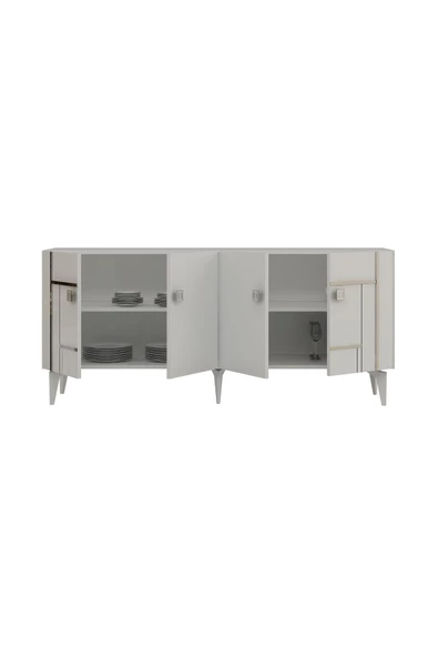 DEMONTE DECOR MADERA KONSOL BEYAZ-GÜMÜŞ - 3