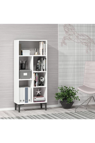 DEMONTE DECOR College Kitaplık Beyaz - Beyaz
