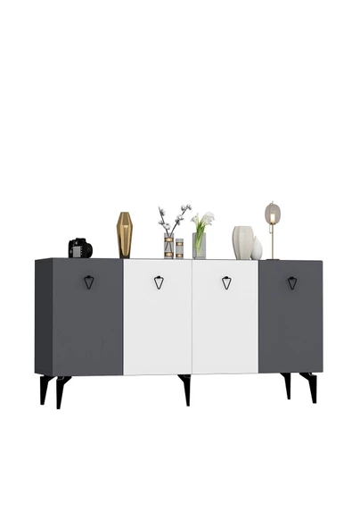 DEMONTE DECOR MİA KONSOL ANTRASİT-BEYAZ - 4