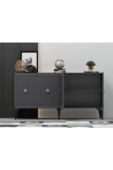 DEMONTE DECOR MİDDAS KONSOL ANTRASİT-GÜMÜŞ - 4