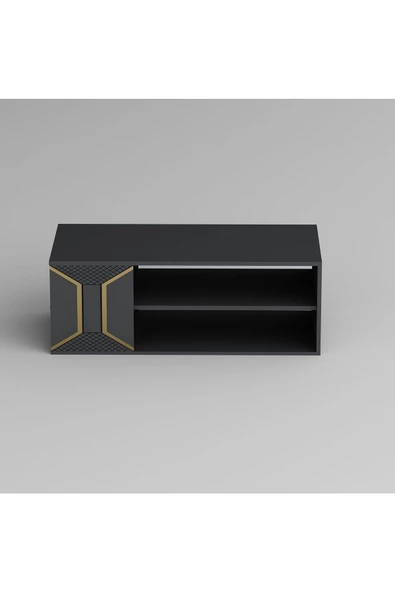DEMONTE DECOR YUMEDİ ORTA SEHPA ANTRASİT-ALTIN - 3