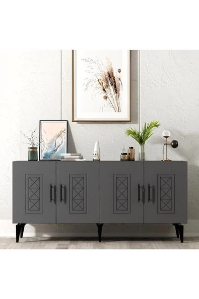 DEMONTE DECOR Shumen Konsol Antrasit-antrasit