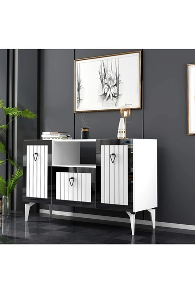 DEMONTE DECOR LİNDA KONSOL BEYAZ-GÜMÜŞ