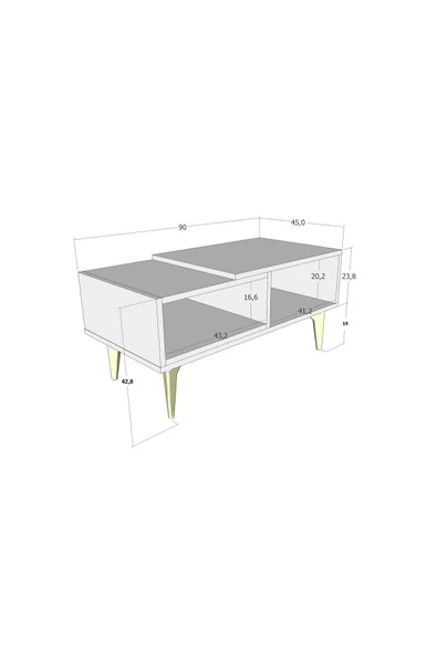 DEMONTE DECOR FLY ORTA SEHPA ANTRASİT-BEYAZ - 7