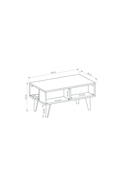 DEMONTE DECOR 3 Raflı Akbe Orta Sehpa Ceviz-ceviz - 4