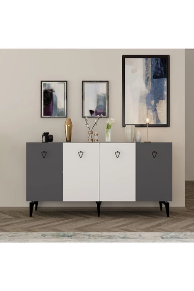 DEMONTE DECOR MİA KONSOL ANTRASİT-BEYAZ - 2