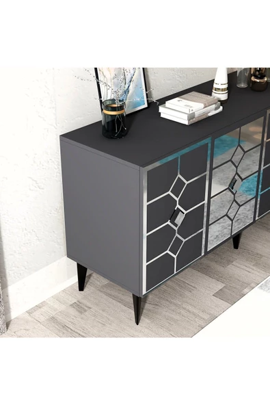 DEMONTE DECOR IRMAAK KONSOL ANTRASİT-GÜMÜŞ - 5