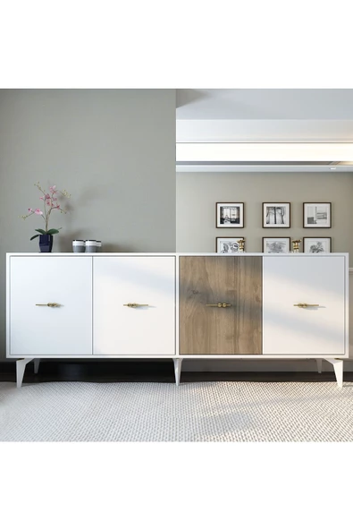 DEMONTE DECOR VERY 180 CM KONSOL (KX180) BEYAZ-CEVİZ