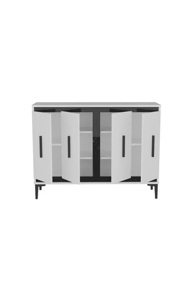 DEMONTE DECOR NİTTRA KONSOL 4 KAPAKLI , 10 RAFLI BEYAZ-ROYALMERMER - 4