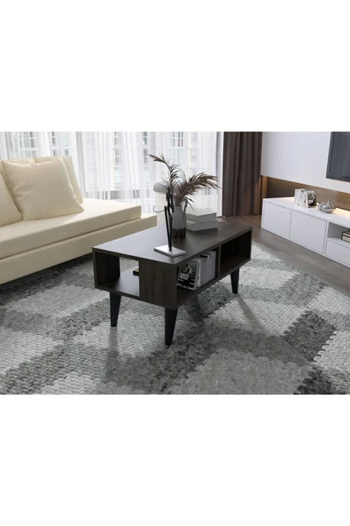 DEMONTE DECOR 3 Raflı Akbe Orta Sehpa Ceviz-ceviz - 2