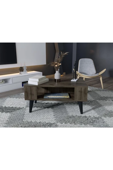 DEMONTE DECOR 3 Raflı Akbe Orta Sehpa Ceviz-ceviz