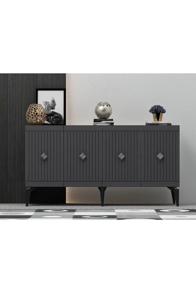 DEMONTE DECOR MİDDAS KONSOL ANTRASİT-GÜMÜŞ - 1