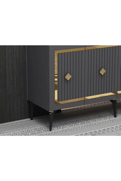 DEMONTE DECOR NOVVA KONSOL ANTRASİT-ALTIN - 3