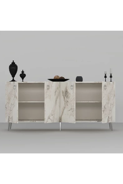 DEMONTE DECOR Drop Konsol Efesmermer-gümüş - 4