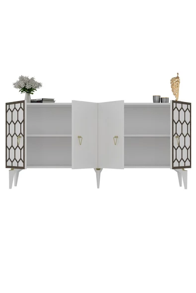 DEMONTE DECOR NARVA KONSOL BEYAZ (CEVİZ DESEN) - 4