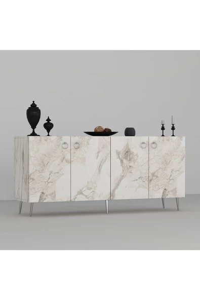 DEMONTE DECOR Drop Konsol Efesmermer-gümüş - 5