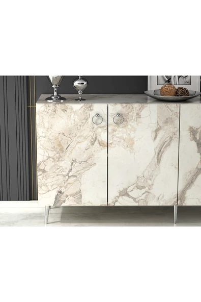 DEMONTE DECOR Drop Konsol Efesmermer-gümüş - 3