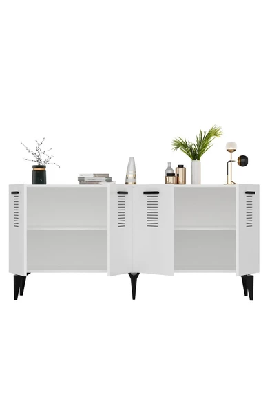 DEMONTE DECOR Asimodh 4 Kapaklı Konsol Safirmeşe Beyaz - 6