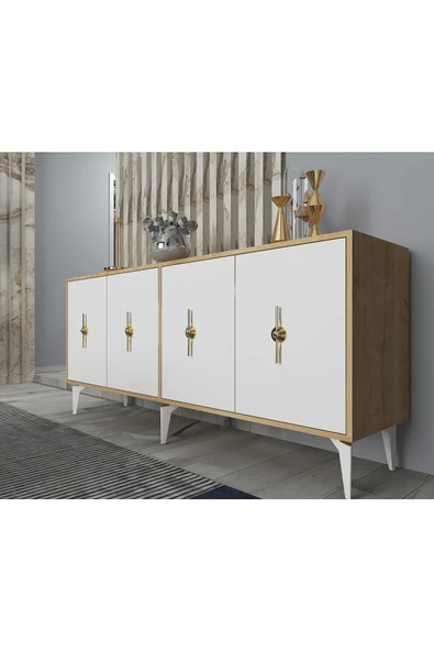 DEMONTE DECOR Figora 180 Cm Konsol (KX180) Safirmeşe-beyaz - 2