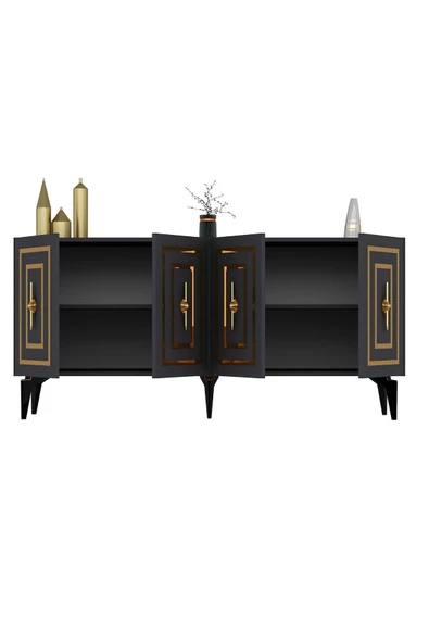 DEMONTE DECOR Viola Konsol Antrasit-altin - 6