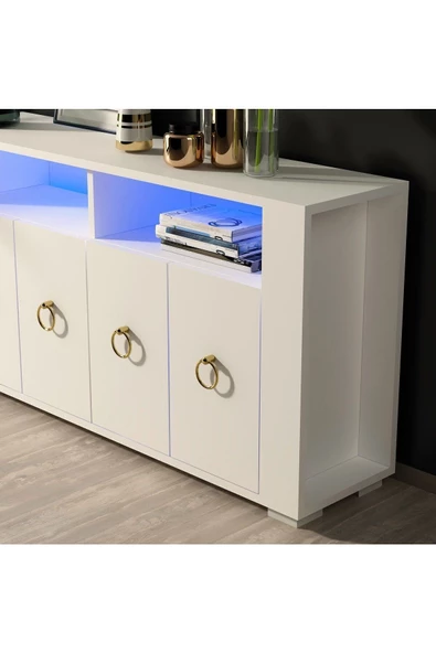 DEMONTE DECOR Klein Led Aydınlatmalı Konsol Beyaz - 3