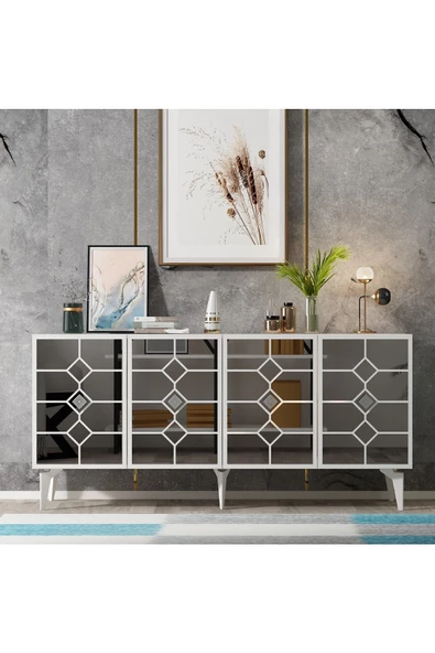 DEMONTE DECOR ADDEN KONSOL BEYAZ-GÜMÜŞ