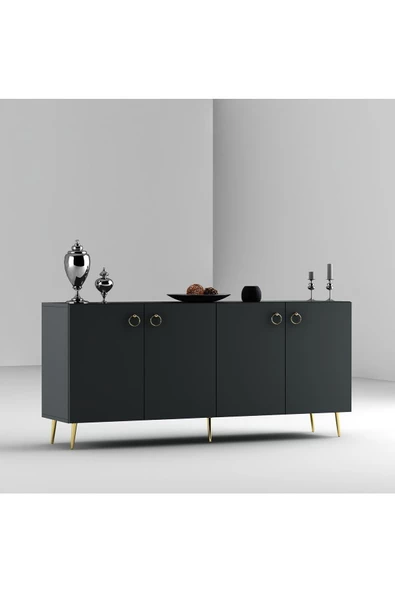 DEMONTE DECOR DROP KONSOL ANTRASİT-ALTIN - 3