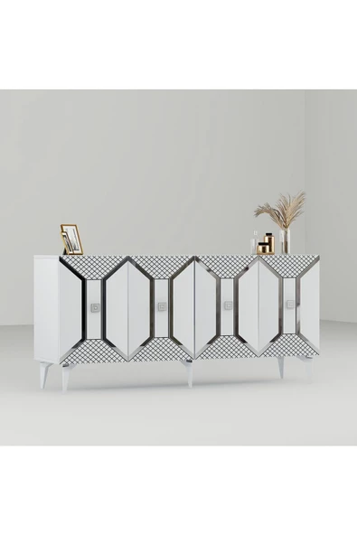 DEMONTE DECOR YUMEDİ MODERN KONSOL BEYAZ-GÜMÜŞ - 4