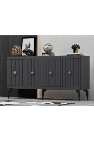 DEMONTE DECOR MİDDAS KONSOL ANTRASİT-GÜMÜŞ - 2
